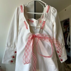 Paris 99 White Dress with Cherry Accents